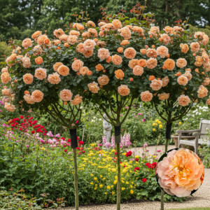 Stromková růže (na kmínku) Schöne vom See ® v květináči 5L