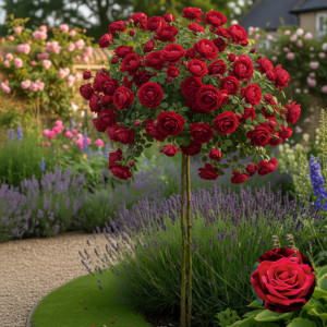 Stromková růže (na kmínku) Mr. Lincoln v květináči 5L