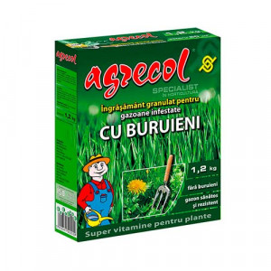 Granulované hnojivo pro trávníky napadené plevelem