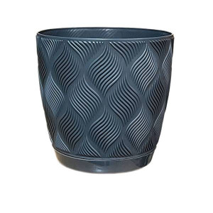 Květináč s podmiskou Flow Petit Eco Recycled 17 šedý