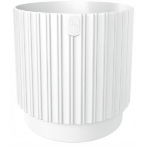 Květináč Mika Cyli Petit Eco Wood 14 bílý