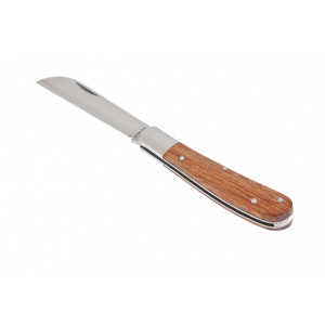 Zahradní nůž, 173 mm, skládací, rovná čepel, dřevěná rukojeť