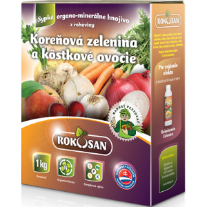 Organické tuhé hnojivo pro kořenovou zeleninu a peckové ovoce Rokosan